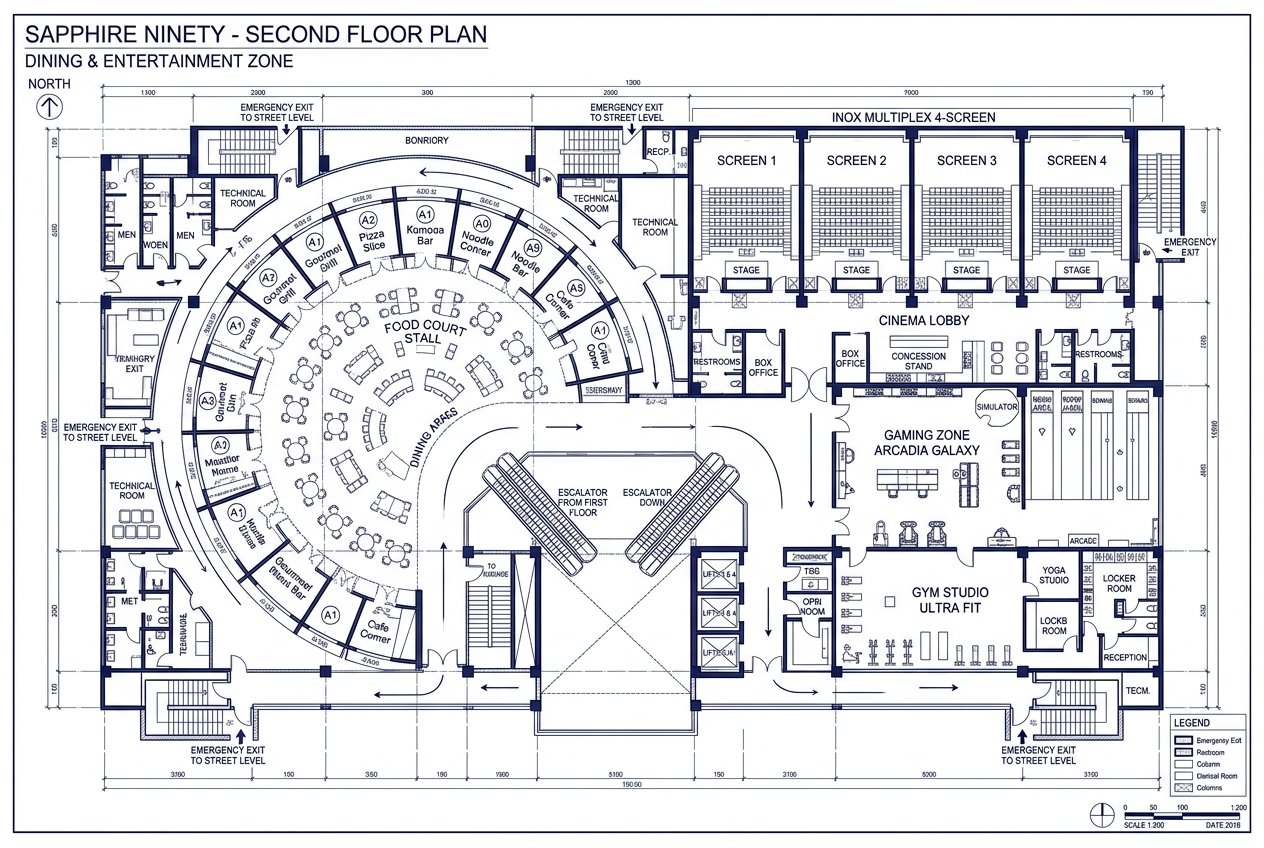 Sapphire Ninety OPERATIONAL RETAIL PLAN Blueprint Layout